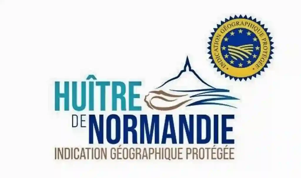 Huitre de Normandie IGP ノルマンディ地方のカキ牡蠣IGPのロゴ